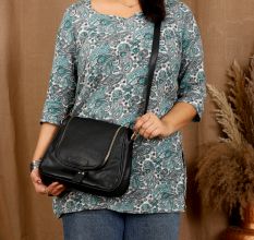 Handmade Charcoal Sling Bag Leather Unique Premium